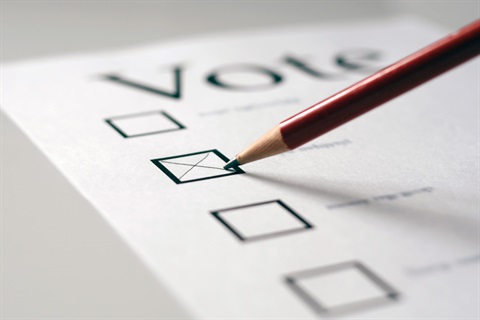 Ballot paper and pencil