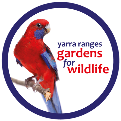 Gardens for Wildlife logo - Crimson rosella