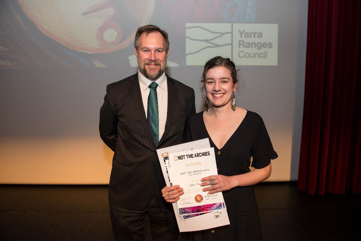 Not the Archies Open Category winner, Ashlee Lambton, with Mayor Tony Stevenson