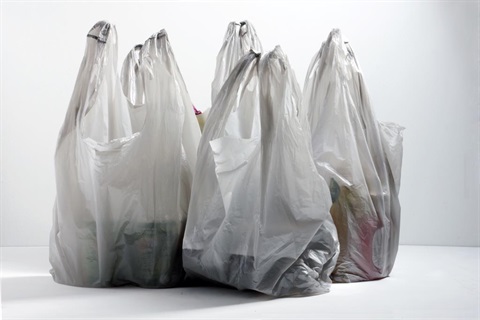 A single-use, lightweight plastic bag