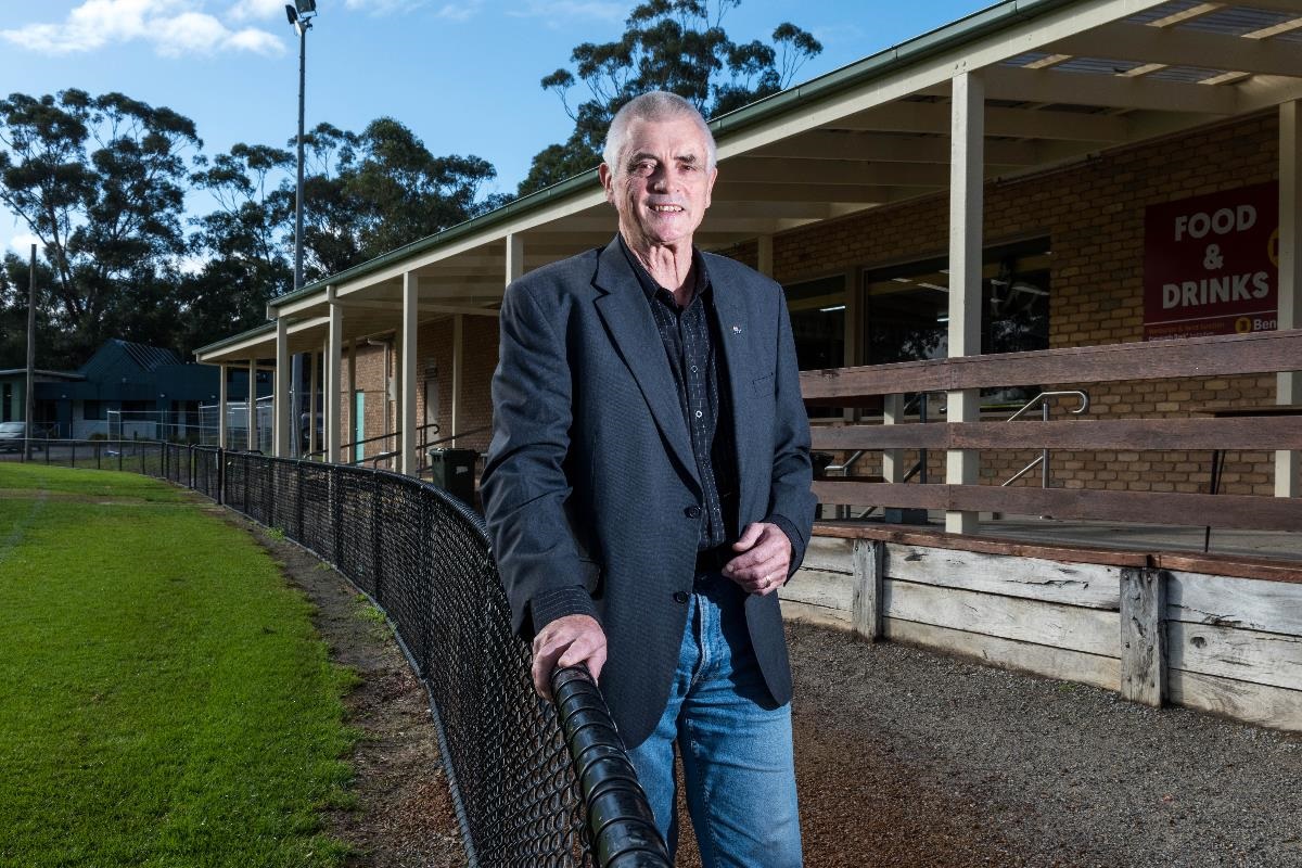 Cr Jim Child at the Yarra Junction Recreation Reserve in 2018.