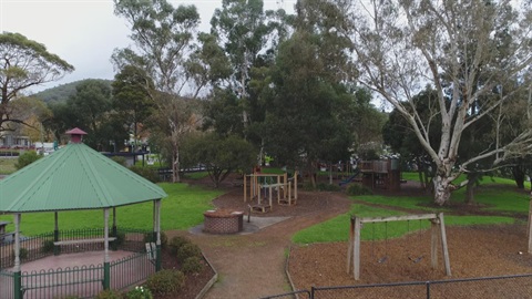 An aerial photo of Yarra Junction Recreation Reserve, taken in 2018.