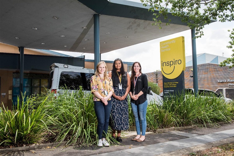 Inspiro Youth Counsellors in front of their Lilydale office.