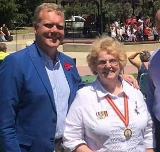 Marion Stott, OAM, with Federal Member for Casey, Tony Smith.