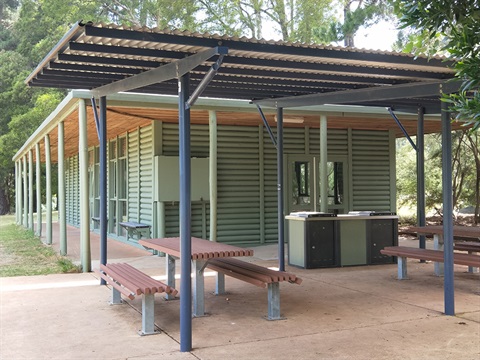 BBQ area outside the pavillion