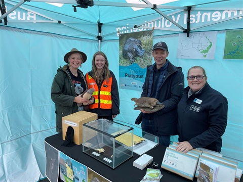 Cr Johanna Skelton with Council staff at the Platypus Festival.