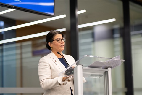 Mayor Sophie Todorov speaking at an event