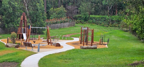 All elements of play space with equipment 
