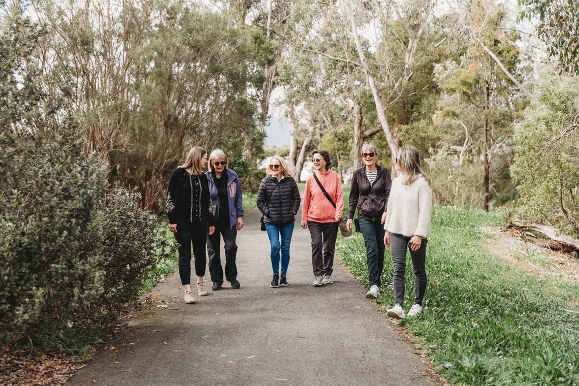 Group of women walking together