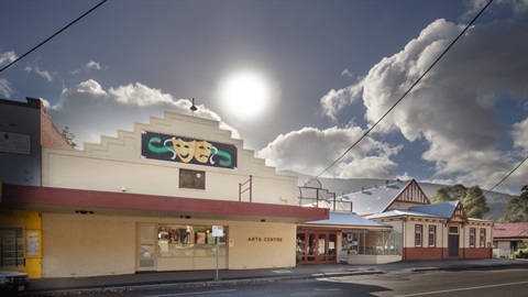 Exterior view of the Arts Centre from Warburton Highway