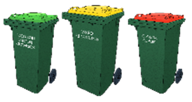 120L FOGO bin 240L Recycling bin 120L Rubbish bin