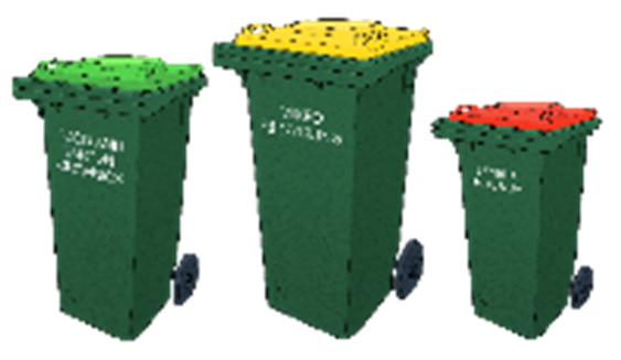 120L FOGO bin 240L Recycling bin 80L Rubbish bin